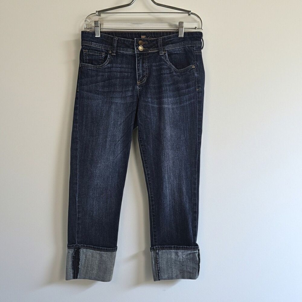 Kut from the Kloth Amy Crop Straight Cuffed Jeans Size 8 Style KP398ma1
